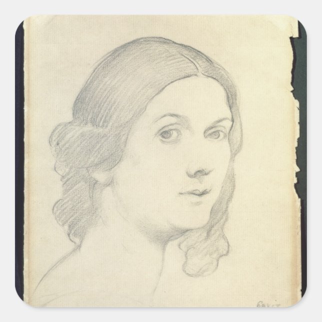 Portrait of Isadora Duncan , 1908 Quadratischer Aufkleber (Vorderseite)
