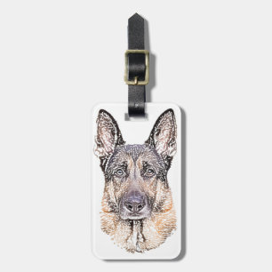 Portrait of Man's Best Friend German Shepherd Dog Gepäckanhänger