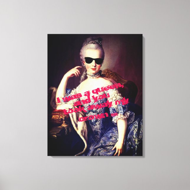 Portrait of Marie Antoinette with Sunglasses quote Leinwanddruck (Vorderseite)