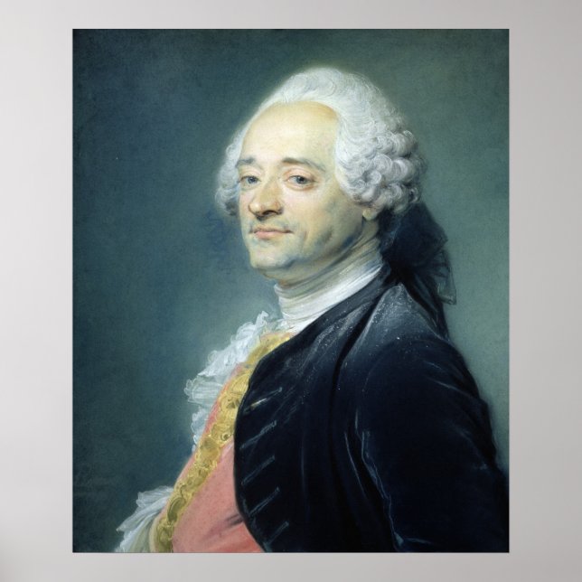 Portrait of Maurice Quentin de la Tour , 1750 Poster (Vorne)