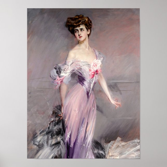Portrait of Mrs Howard-Johnston by Boldini Poster (Vorne)