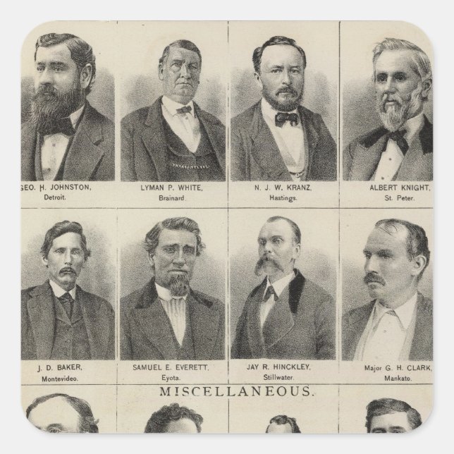 Portrait of Real Anwesen Dealers, Minnesota Quadratischer Aufkleber (Vorderseite)