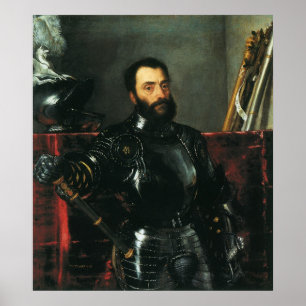 Portrait of the Duke of Urbino by Titian Poster