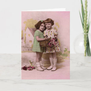 Portrait of Two Young French Girls Karte