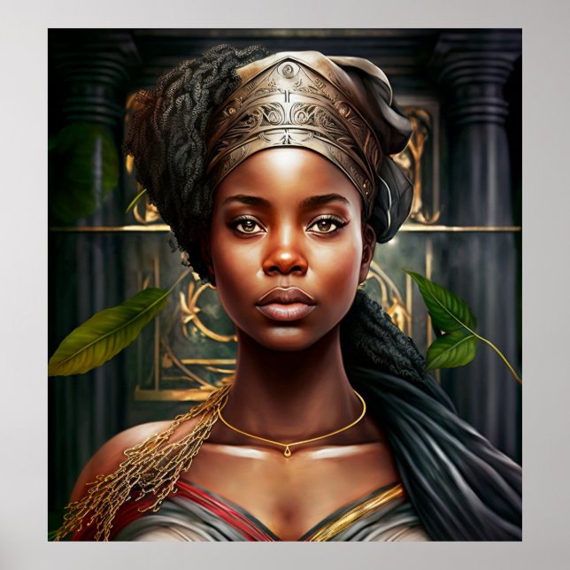 Portrait-Ölgemälde der Jamaikanerin Poster (Vorne)