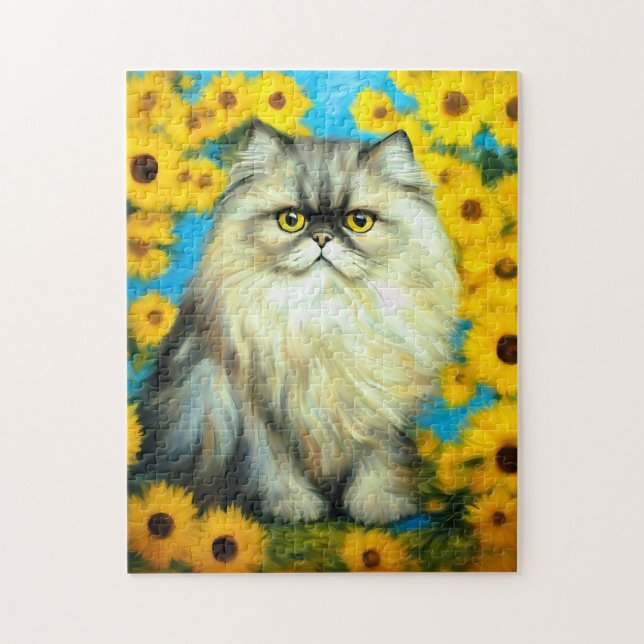 Portrait Petals Persian Cat Puzzle (Vertikal)