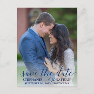 Portrait Picture Save the Date Postcard in der Mar Postkarte