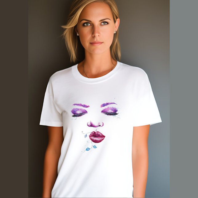 Portrait Pout - farbenfrohe Makeup T-Shirt (Von Creator hochgeladen)