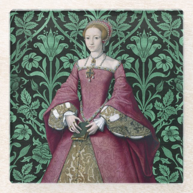 Portrait Prinzessin Elizabeth Tudor, Königin Glasuntersetzer (Vorderseite)