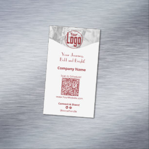 Portrait Red White Life Coach Company Magnetische Visitenkarte