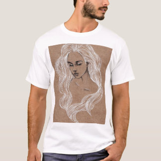 Portrait Sketch: Junge Girl Illustration T-Shirt