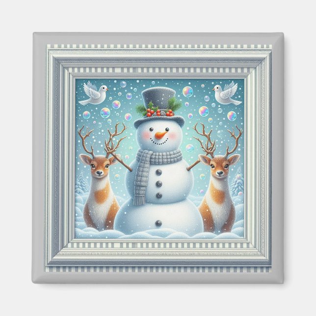 Portrait Snowman Magnet (Vorne)