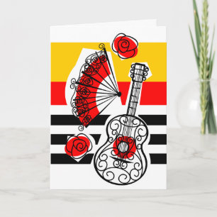 Portrait "Spanish Souvenirs Classic Stripe" Feiertagskarte