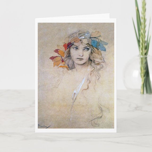 Portrait (Studie), Alphonse Mucha Card Karte (Vorderseite)