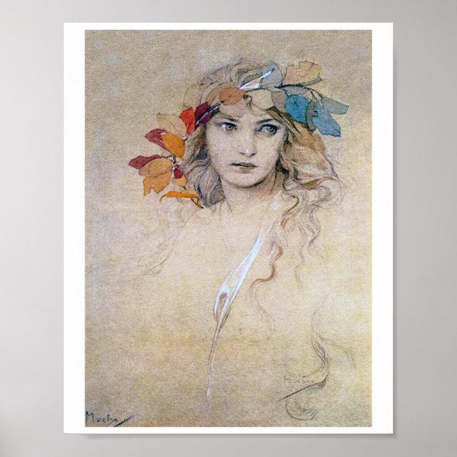 Portrait (Studie), Alphonse Mucha Poster (Vorne)
