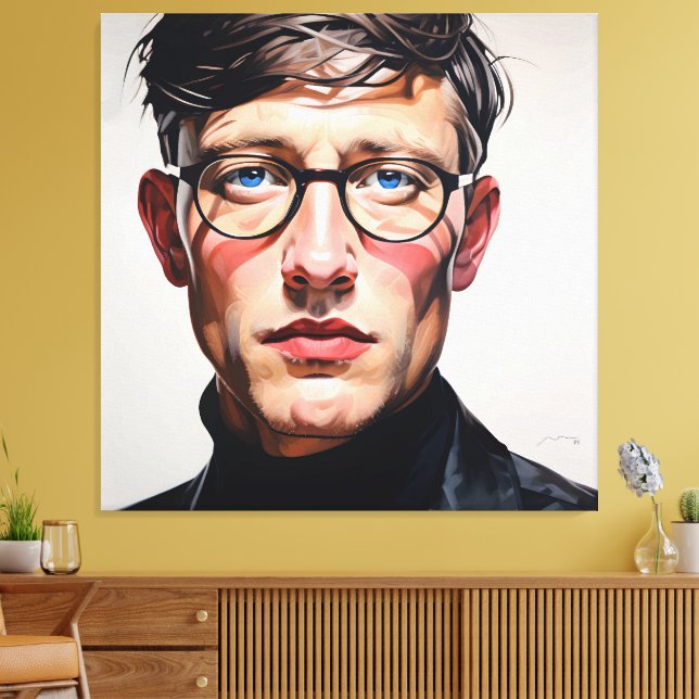 PORTRAIT THE FACEMAN N7 - generativecontent Leinwanddruck (Insitu (Wohnzimmer))