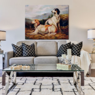 Portrait über Vintage Jagdhunde Poster