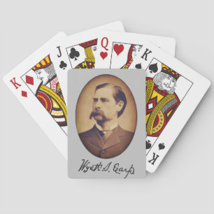 Portrait und Signatur von Wyatt Earp Spielkarten