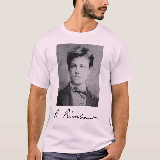 Portrait und Unterschrift von Arthur Rimbaud T-Shirt (Vorderseite)