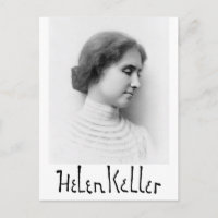 Portrait und Unterschrift von Hellen Keller