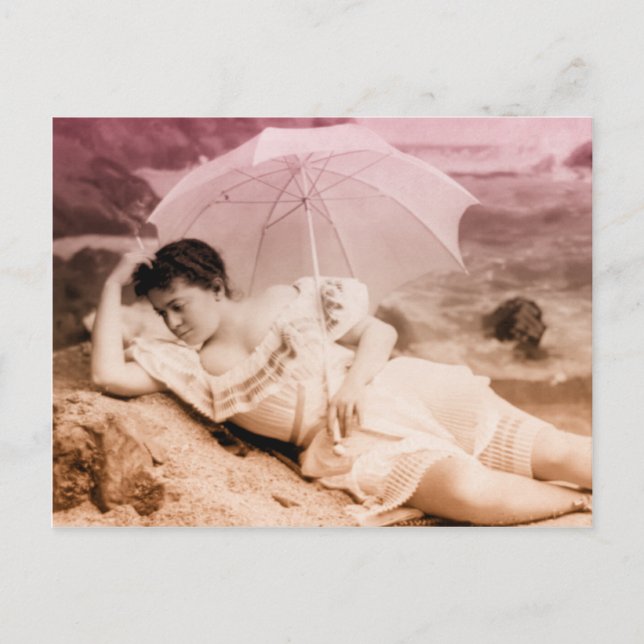 Portrait Vintager Glamour Postkarte (Vorderseite)