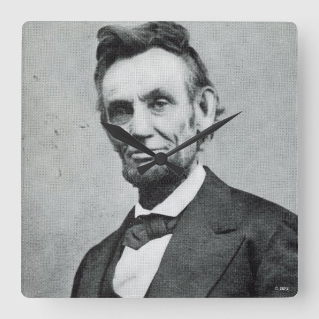 Portrait von Abe Lincoln 1 Quadratische Wanduhr (Vorderseite)
