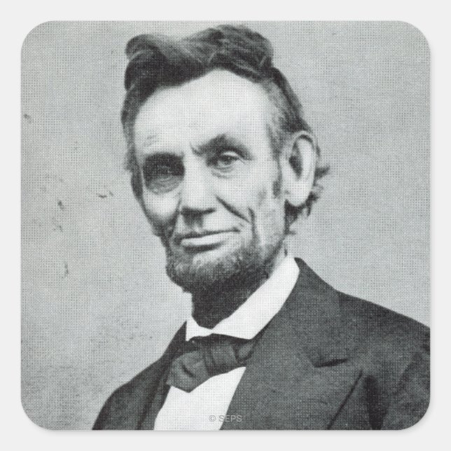 Portrait von Abe Lincoln 1 Quadratischer Aufkleber (Vorderseite)