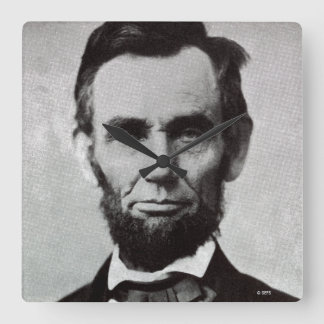 Portrait von Abe Lincoln 2 Quadratische Wanduhr