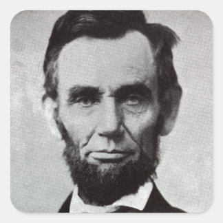 Portrait von Abe Lincoln 2 Quadratischer Aufkleber