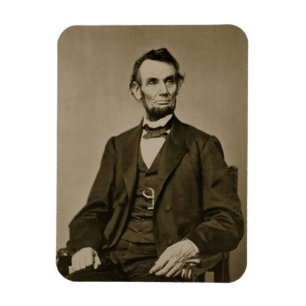 Portrait von Abraham Lincoln (1809-65) (b/w Foto) Magnet