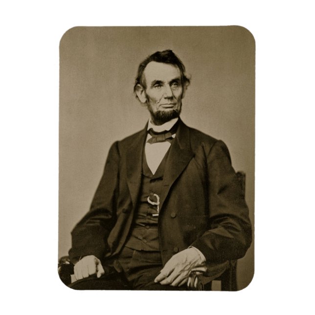 Portrait von Abraham Lincoln (1809-65) (b/w Foto) Magnet (Vertikal)