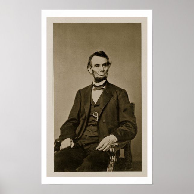 Portrait von Abraham Lincoln (1809-65) (b/w Foto) Poster (Vorne)