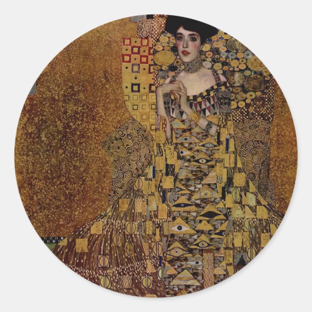 Portrait von Adele Bloch-Bauer I Runder Aufkleber (Vorderseite)