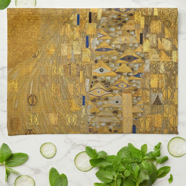 Portrait von Adele Bloch-Bauer I von Gustav Klimt Geschirrtuch (Gefaltet)