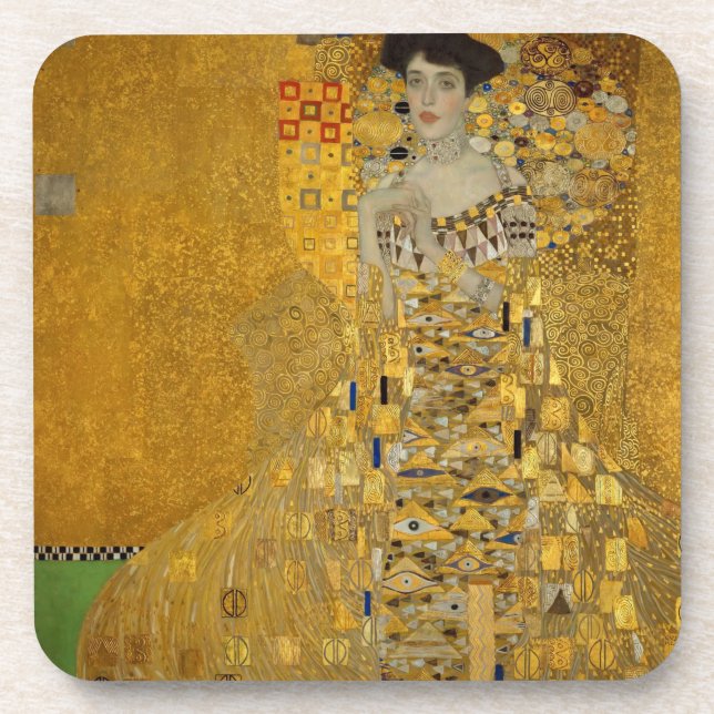 Portrait von Adele Bloch-Bauer I von Gustav Klimt Getränkeuntersetzer (Vorderseite)