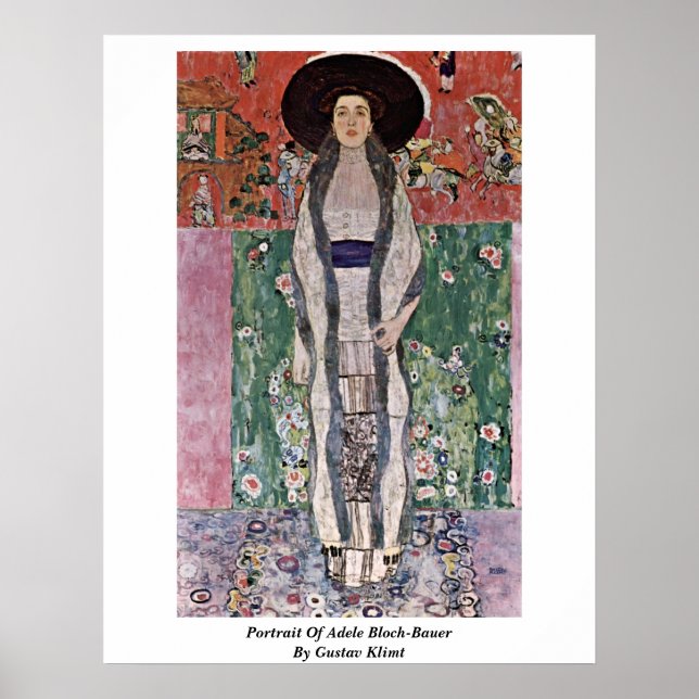 Portrait von Adele Bloch-Bauer von Gustav Klimt Poster (Vorne)
