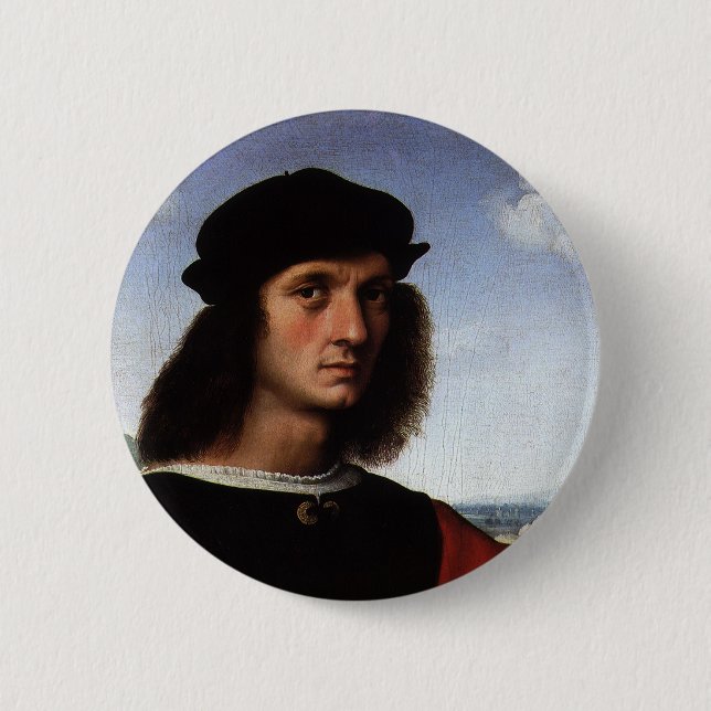 Portrait von Agnolo Doni von Raphael Sanzio Button (Vorderseite)