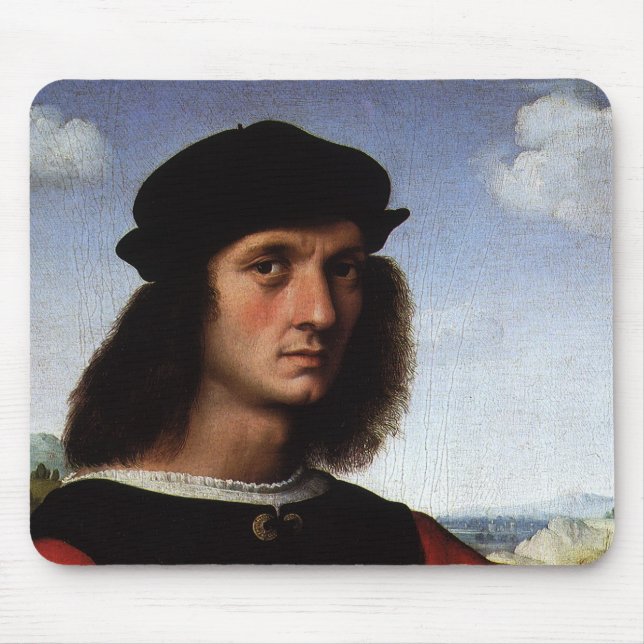 Portrait von Agnolo Doni von Raphael Sanzio Mousepad (Vorne)