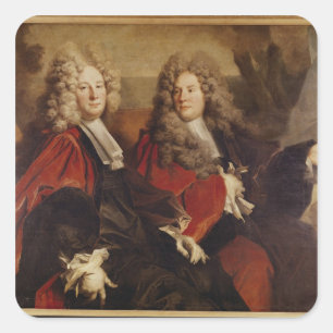 Portrait von Alderman Hugues Desnots Quadratischer Aufkleber