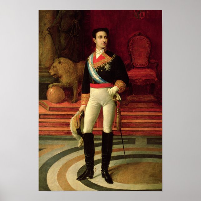 Portrait von Alfonso XII 1876 Poster (Vorne)