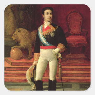 Portrait von Alfonso XII 1876 Quadratischer Aufkleber