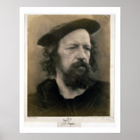 Portrait von Alfred, Lord Tennyson (1809-92) (b/w