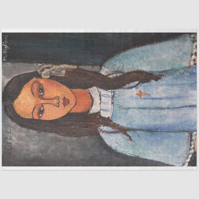 Portrait von Alice, Modigliani Seidenpapier (Vorderseite)