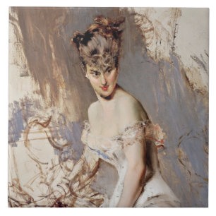 Portrait von Alice Regnault (weibliche Schönheit) Fliese