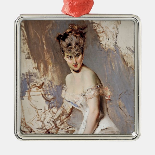 Portrait von Alice Regnault (weibliche Schönheit) Ornament Aus Metall (Vorne)