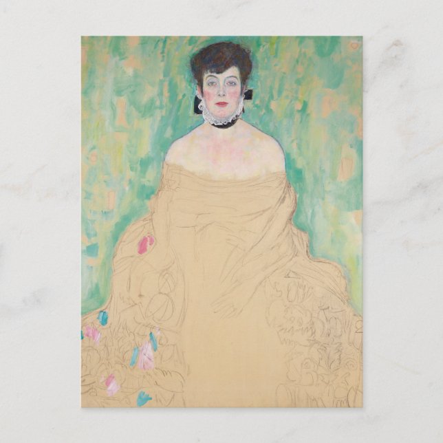 Portrait von Amalie Zuckerkandl von Gustav Klimt Postkarte (Vorderseite)