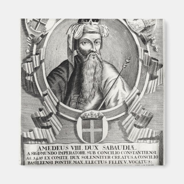 Portrait von Amedee VIII Le Pacifique Magnet (Vorne)