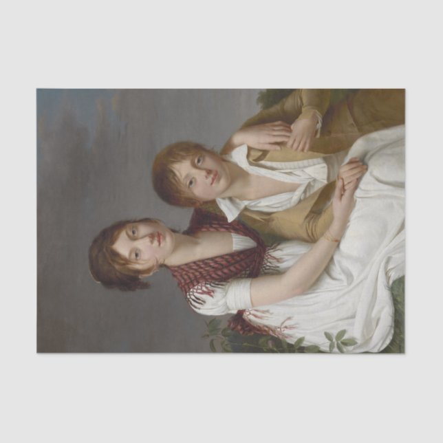 Portrait von Amelie-Justine und Charles Pontois Seidenpapier (Vorderseite)