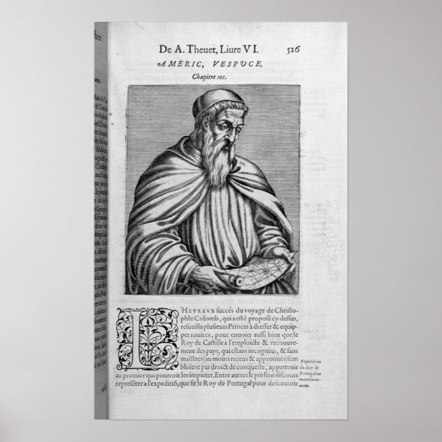 Portrait von Amerigo Vespucci Poster (Vorne)