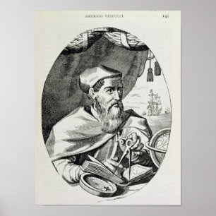 Portrait von Amerigo Vespucci Poster